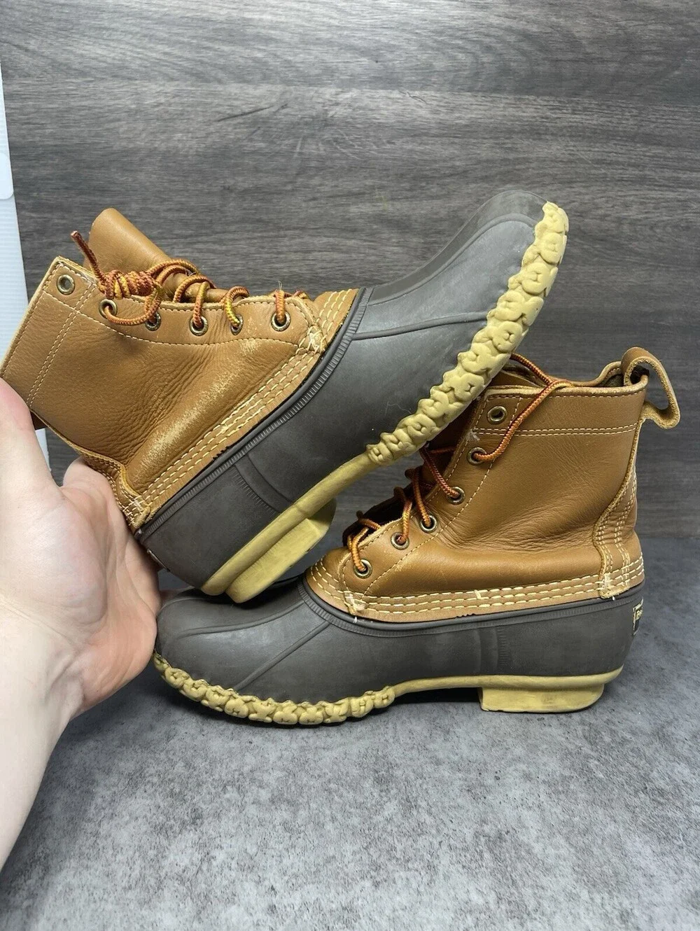 LL BEAN Boots Womens Size 8 Duck Boot Brown Black Rain